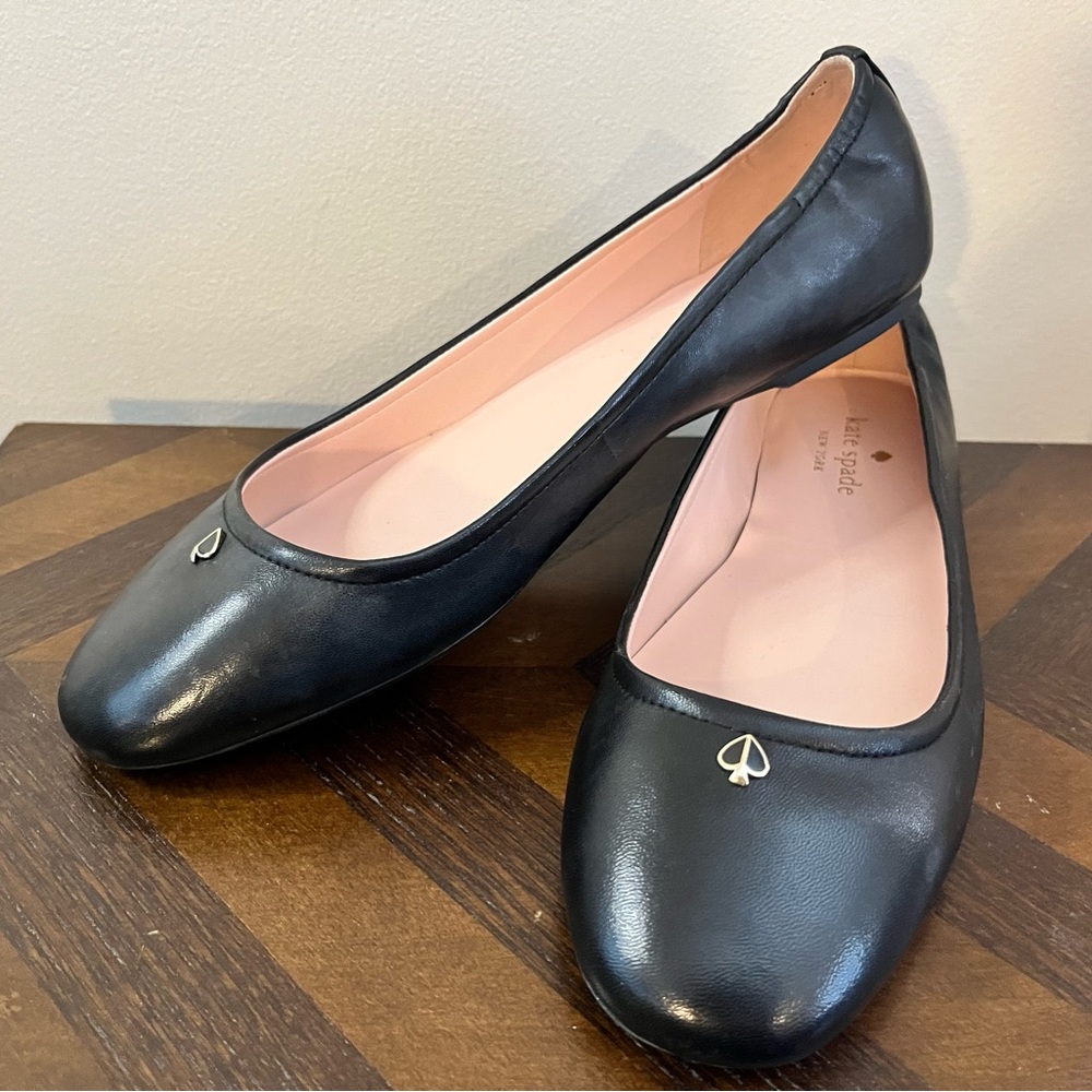 Kate Spade Black Leather Keaton Flats
